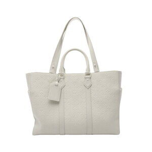 Louis Vuitton Sac Plat Tote Bag Taurillon Leather White